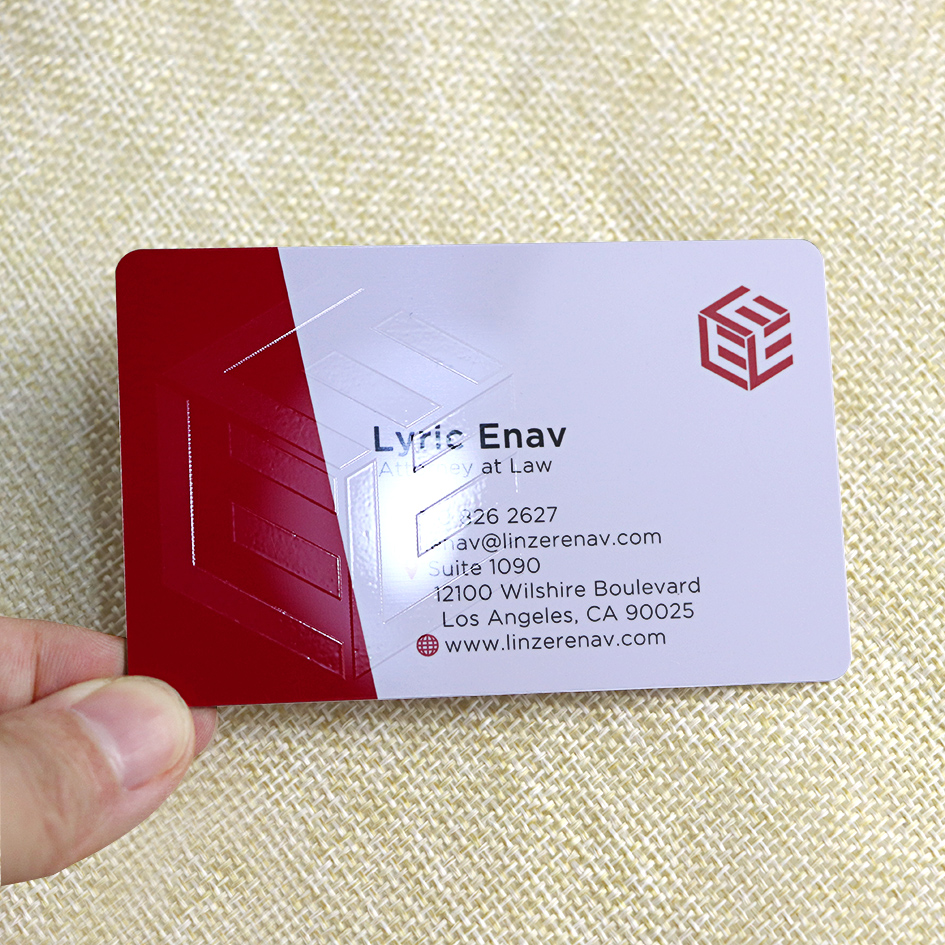 Spot UV Logo Print Customized Smooth PVC Plastic Name Card