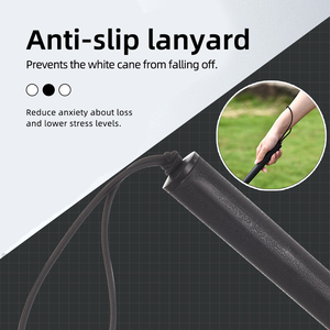 <span class=keywords><strong>Canne</strong></span> <span class=keywords><strong>blanche</strong></span> pour aveugles, <span class=keywords><strong>canne</strong></span> de mobilité pliable en alliage d'aluminium de 125 cm avec bandes réfléchissantes et poignée antidérapante pour malvoyants - Product Image 4