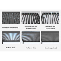 Pergola de luxe en aluminium avec verrière, véranda extérieure personnalisable, imperméable, durable, anti-corrosion, finition poudrée