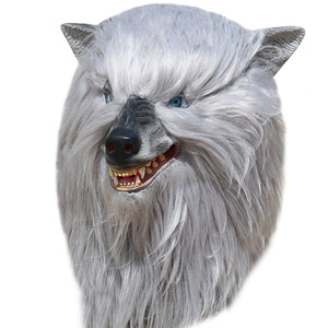 Máscara de lobo de peluche, talla única, accesorio para disfraz de Halloween, accesorios para fiestas - Product Image 5