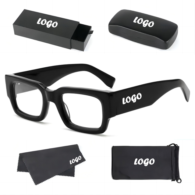 High Quality Stylish Eyewear Square Branded Acetate Spectacle Frames Optical Eyeglasses Blue Light Blocking Glasses 2024