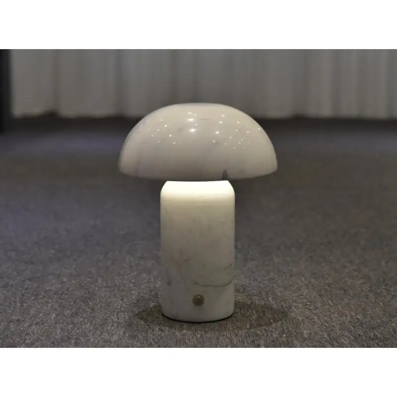 Lâmpada de mesa de pedra natural SHIHUI de luxo personalizada feita à mão em mármore branco para decoração de casas modernas