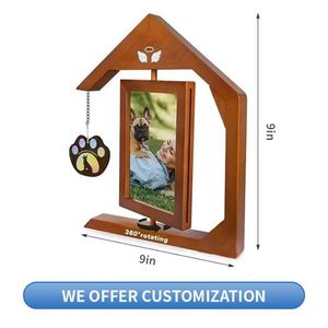 New wooden rotating pet <b>photo</b> <b>frame</b>, desktop display style, <b>double</b>-sided 3D <b>photo</b> <b>frame</b> - Product Image 2