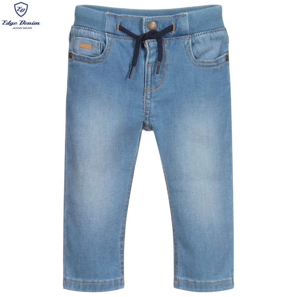 Kenar DENIM özel preumuim çocuk kot pantolon mavi hip hop vintage yıkanmış toddler kot