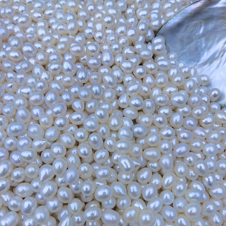 Natural Freshwater Pearls Jewelry Making White Rice Shape Loose Pearls Natural Freshwater Pearls