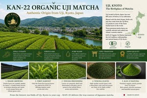 Matcha Japonés en Polvo Ceremonial Uji KAN-22 de Primera Calidad Orgánica de Cosecha de Kyoto, 1 kg/bolsa, Calidad Satisfactoria - Product Image 5