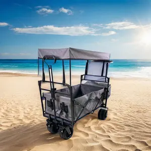 Carro pieghevole carrello da giardino grande capacità da giardino esterno spiaggia pieghevole carro con servizio a baldacchino