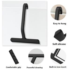 Hang All-in-One Silicone <strong>Shower</strong> <strong>Squeegee</strong> with Built-in Hook for Bathroom Window Mirror Tile Wall Car 10-Inch Black - Product Image 4