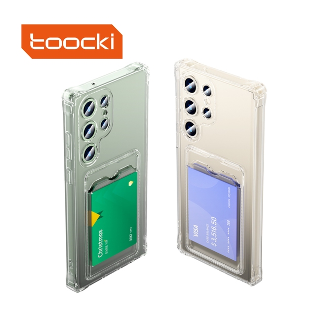 Toocki Slim Soft TPU Case Built-In Card Slot Anti-shock and Anti-fall Bare Phone Feel for Samsung S21-24 Series