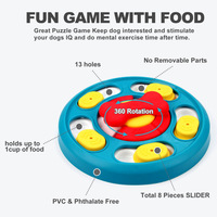 Jouet interactif pour animaux de compagnie, puzzle écologique, distributeur de friandises lent, bol rond en plastique, assiette d'enrichissement alimentaire pour chien