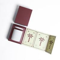 Boîte cadeau magnétique en papier pour bougie parfumée, avec inserts, personnalisée avec impression de palmiers, boîte à rabat rigide