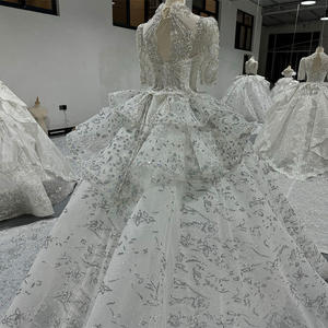 Jancember MN219 Bling Demi Manches Empire Bridal Gaun Pesta Robes de mariée - Product Image 6