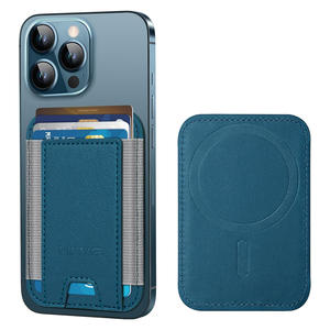 Tarjetero Magnético Resistente con Banda Elástica para iPhone 16 15 14 13 12, Cartera Delgada de Cuero para Teléfono, Funda Expandible para Tarjetas - Product Image 1