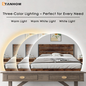 STANHOM Grand <span class=keywords><strong>miroir</strong></span> de salle de bain demi-lune décoratif avec éclairage LED - Product Image 3