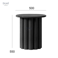 Table d'appoint moderne minimaliste cannelée, table basse ronde colonne, table de chevet nordique, table d'appoint sculpturale pour villa