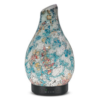 Humidificateur ultrasonique turc en verre mosaïque de 200 ml, lampe de table, diffuseur d'huiles essentielles avec 7 modes d'éclairage LED couleur, veilleuse
