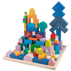 Fabriek Maatwerk Houten Regenboog Bouwstenen Baby Regenboog Kleur Stapelen Speelgoed Kinderen Geschenken Montessori Creatief Speelgoed - Product Image 2