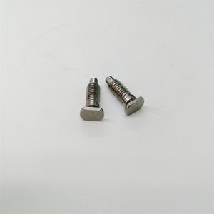 Tornillo de cabeza plana tipo T de acero inoxidable personalizado con hombro escalonado, vástago roscado y pasador guía de extremo, pernos de cabeza T de acero cincado - Product Image 2