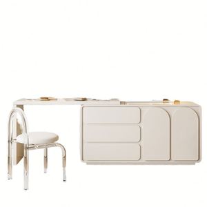 Tocador de maquillaje de madera con espejo iluminado para uso en dormitorio o Hotel - Product Image 3