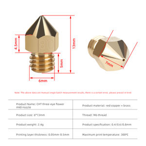 3DSWAY Clone CHT Spitze hochpräziser hoher Durchfluss Kupfer Messing-Düse 1,75 Filament MK8 Druckkopf für Ender <span class=keywords><strong>3</strong></span> CR10 3D-Druckerteile - Product Image 6