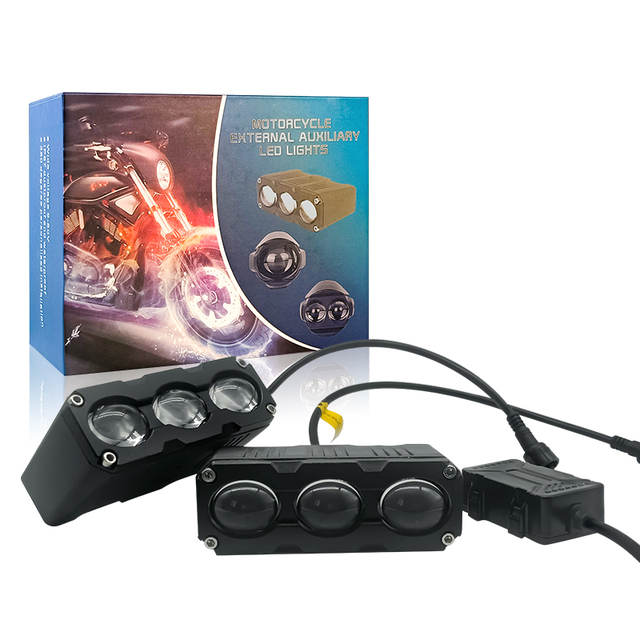 OEM High Power 80w Dual Color Mini LED Driving Projector Motorcycle Spotlight LED Grille Light