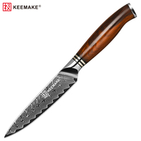 Couteau utilitaire en acier Damas personnalisé, couteau à éplucher multi-usages tranchant avec manche en bois de rose, couteau de cuisine professionnel