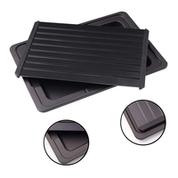 Plateau à dégelant rapide pour la viande, appareil de petite taille avec tapis gouttes, ensemble mèches en alliage d'aluminium, dégelant les aliments rapides magique, sans électricité