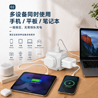 Stop Kontak Ekstensi 6-in-1 dengan 3 Soket + 2 USB-A + 1 USB-C Desain Mini Cube, Cocok untuk Rumah, Kantor, dan Perjalanan