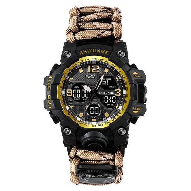 Outdoor Survival Watch Multi Function Waterproof 50M Paracord Survival Watch