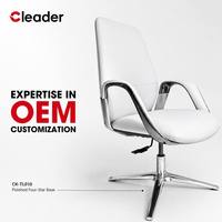 Chaise de bureau exécutive moderne en cuir, élégante, à dossier moyen, pivotante, rembourrée et tapissée, pour professionnels et managers, avec base à quatre étoiles