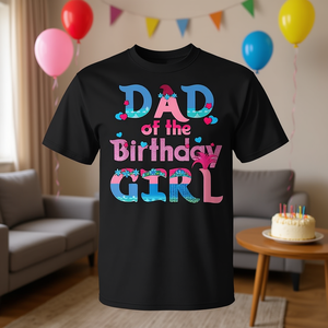 T-shirt da papà della festa di compleanno, manica corta, girocollo, stampa digitale, abbigliamento da festa, festa in famiglia - Product Image 4
