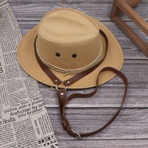 Sangle de chapeau vintage en similicuir pour cowboy, cordon réglable pour casquette, support de chapeau portable avec clip - Product Image 3