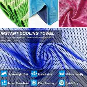 Customization Quick Dry Fitness Ice Sweat Absorbing Solid Color Printable Ice Microfiber <b>Cooling</b> Towel with Silicone <b>Bag</b> - Product Image 4
