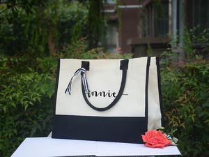 Sac à provisions étanche EVA de grande capacité avec support d'épaule de qualité supérieure en toile de jute avec logo personnalisé et ruban de luxe - Product Image 5