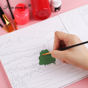 Panwenbo, 12 Uds., lienzo de paisaje predibujado para pintar para adultos, <span class=keywords><strong>lienzos</strong></span> de colores base preimpresos, Kit de SIP <span class=keywords><strong>y</strong></span> pintura para adultos <span class=keywords><strong>y</strong></span> niños - Product Image 4