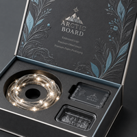 Scatola Magnetica di Lusso su Misura per Set di Luci LED, Custodia Rigida con Bordo in Lamina d'Oro, Laminazione Opaca, Goffratura, Fodera in Spugna, Produzione OEM