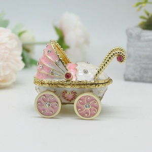 Shinnygifts hình bầu dục đính hộp thiết kế mới bé vận chuyển hình dạng men hộp đồ trang sức cho quà tặng em bé và lễ kỷ niệm sinh nhật - Product Image 5