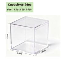 Boîte cadeau carrée en acrylique transparent de qualité alimentaire, épaisseur 1 mm, avec vitrine en plastique PS moulé par injection pour l'emballage de gâteaux