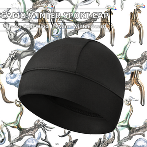 Bonnet de cyclisme d'hiver coupe-vent en polaire camouflage, en polyester, pour le ski et les sports de plein air, à porter sous le casque - Product Image 2