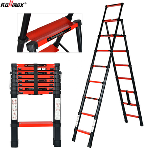 Bán buôn 8 + 9 bước nhôm mở rộng thang có thể gập lại bền đôi bên kính thiên văn thang với Bàn đạp rộng - Product Image 1