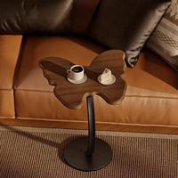Mesa de Centro Plegable Multifuncional de Madera Maciza Estilo Mariposa Moderna y Sencilla para Sala de Estar, Balcón y Uso en Exteriores
