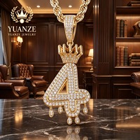 Collier ras du cou de luxe en argent 925 plaqué or 18 carats avec 4 diamants moissanite numériques en forme de goutte d'eau, personnalisé et unique