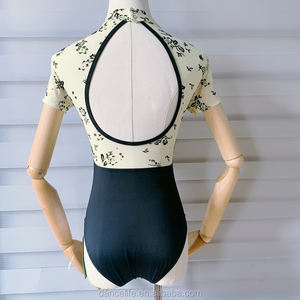 Leotard da Danza DanceLife per Donna in Spandex e Rete L2029, Maniche Corte, <span class=keywords><strong>Sexy</strong></span>, Bianco, Multicolore, per Allenamento - Product Image 6