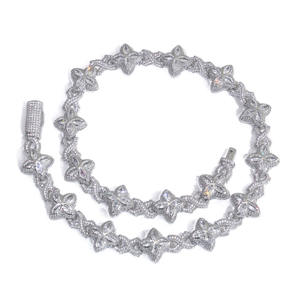 NUOYA アイスアウト ダイヤモンド 四つ葉のクローバー インフィニティ マイアミキューバンリンク チェーンネックレス ヒップホップ カスタムジュエリー 男女兼用 ギフト - Product Image 5