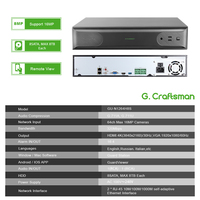 GU-N1264H8S(AG) 12MP 4K 8MP 64CH Système de sécurité CCTV NVR avec caméra IP Station de surveillance VMS Application Guardviewer G.Craftsman