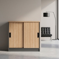 Meuble de rangement latéral en bois à portes coulissantes pour bureau à domicile et atelier – Design moderne, extensible et convertible pour le classement