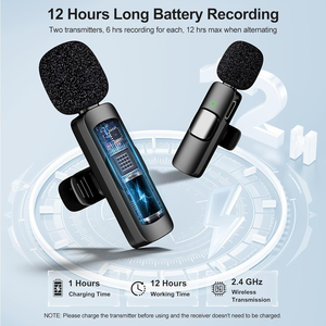 Micro thu âm cài áo không dây chuyên nghiệp, loại cardioid, dành cho iPhone, quay video mini, phỏng vấn, video podcast - Product Image 3
