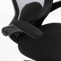 Chaise de bureau ergonomique moderne pivotante, adaptative au poids, avec appui-tête réglable, accoudoirs rabattables, en maille respirante, noire, pour personnel et étudiants