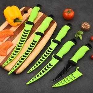 Cuchillo de Pesca y Camping, Hoja de Acero Inoxidable con Punta Caída, Mango de Plástico, Grosor de 2mm, Multiusos - Product Image 1