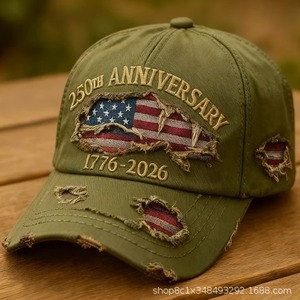 Cappellino da Baseball Vintage con Bandiera Americana Stampata in 3D in PVC, Effetto Lavato, a 6 Pannelli, per Uomo - Perfetto per l'Uso Casual all'Aperto in Primavera ed Estate, Ideale per gli Appassionati di Storia - Product Image 4